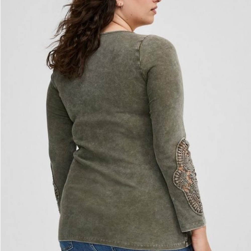 Ribbed Crochet Long Sleeve Top - Picture 2 of 8